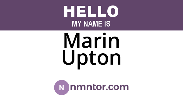 Marin Upton