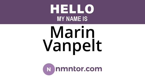 Marin Vanpelt