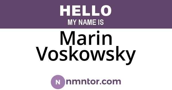 Marin Voskowsky
