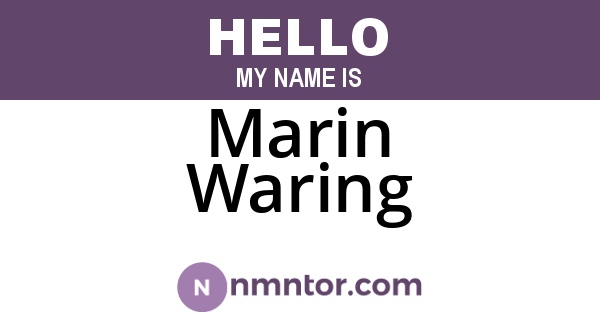 Marin Waring
