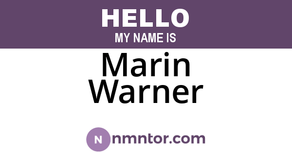 Marin Warner