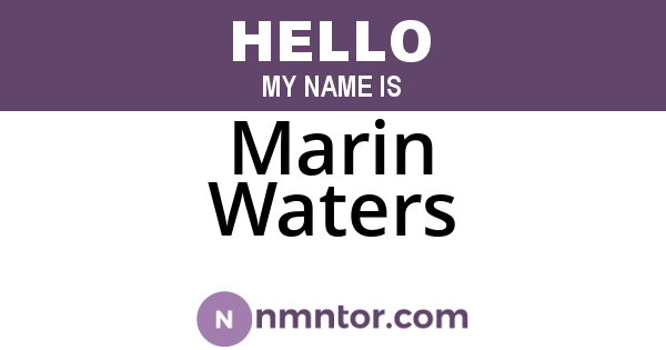 Marin Waters