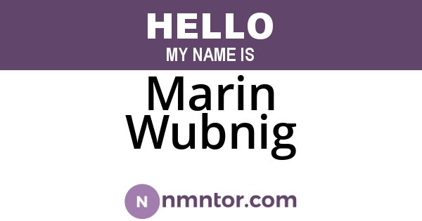 Marin Wubnig