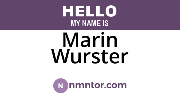 Marin Wurster