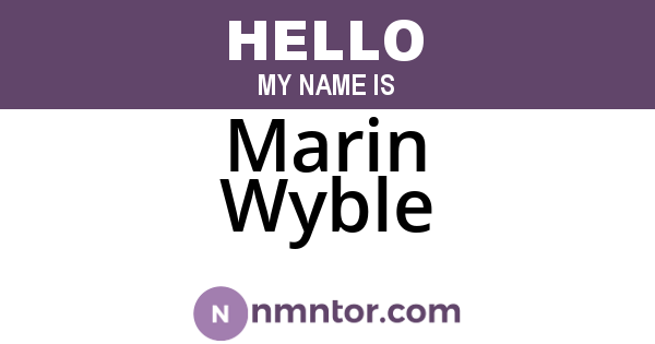 Marin Wyble