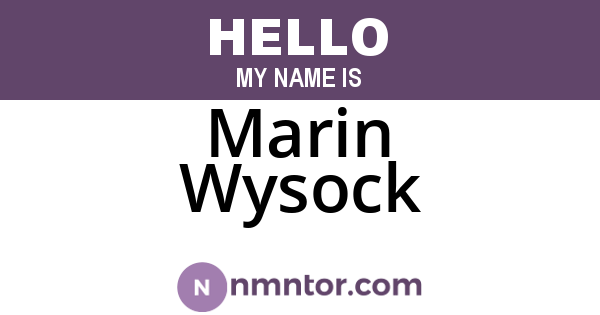 Marin Wysock