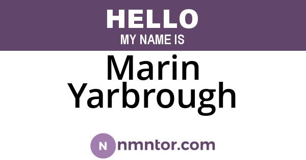 Marin Yarbrough