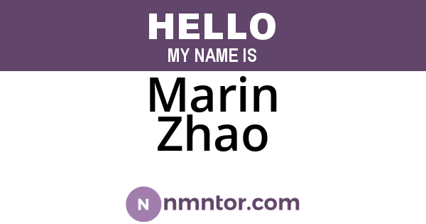 Marin Zhao