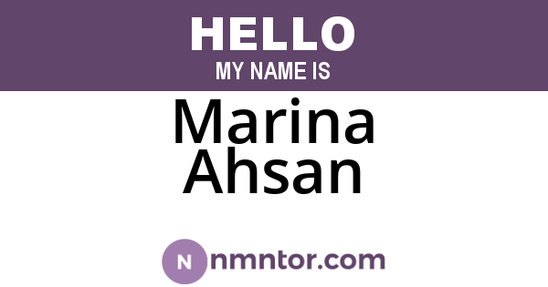 Marina Ahsan