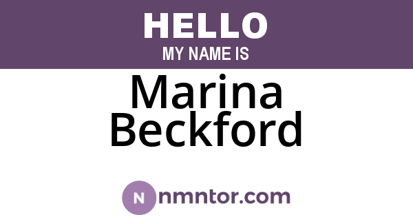 Marina Beckford