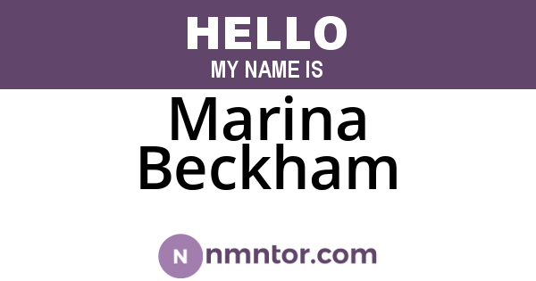 Marina Beckham