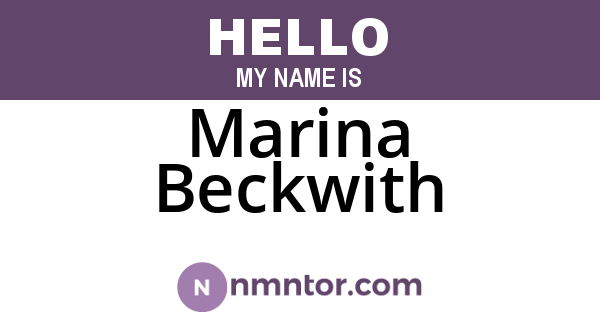 Marina Beckwith