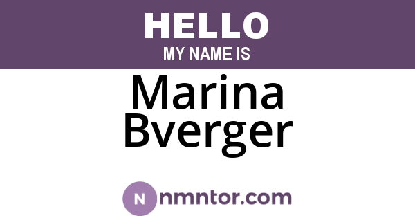 Marina Bverger
