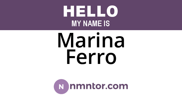 Marina Ferro