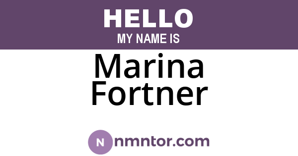 Marina Fortner