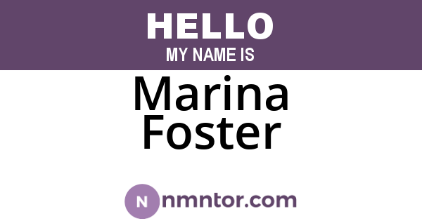 Marina Foster