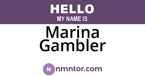 Marina Gambler