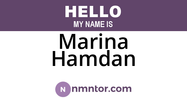 Marina Hamdan