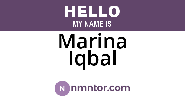 Marina Iqbal