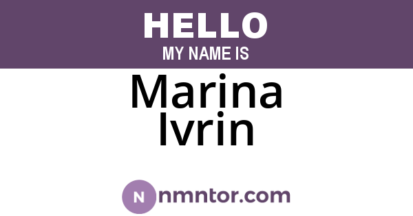 Marina Ivrin