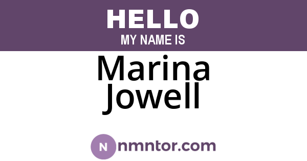Marina Jowell