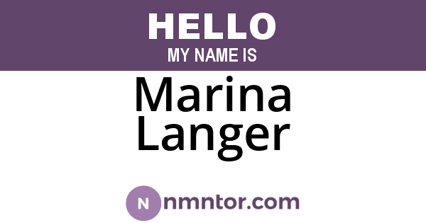 Marina Langer