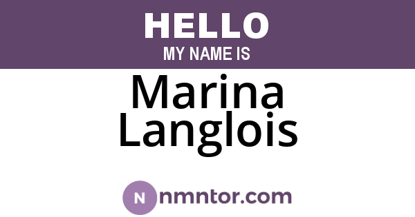 Marina Langlois