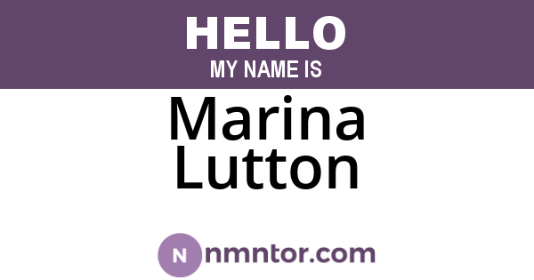 Marina Lutton