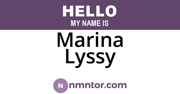 Marina Lyssy