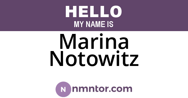 Marina Notowitz