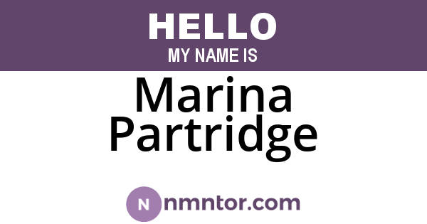 Marina Partridge