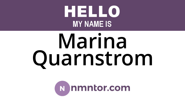 Marina Quarnstrom