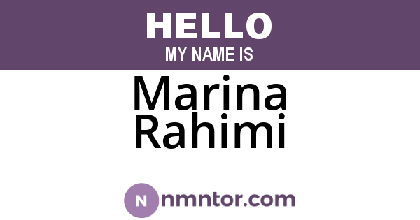 Marina Rahimi