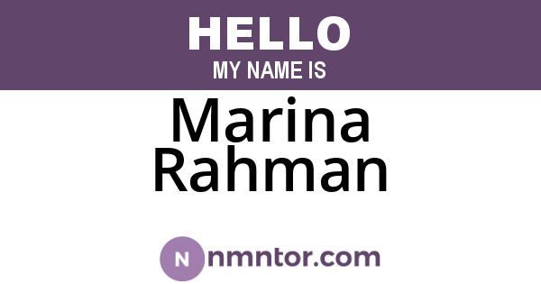 Marina Rahman