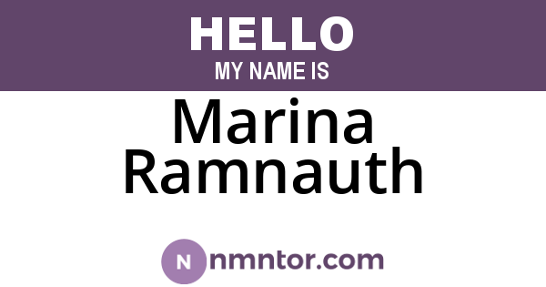 Marina Ramnauth