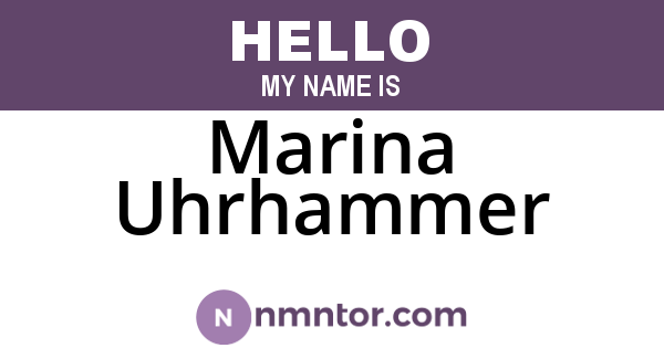 Marina Uhrhammer
