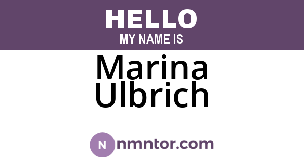 Marina Ulbrich