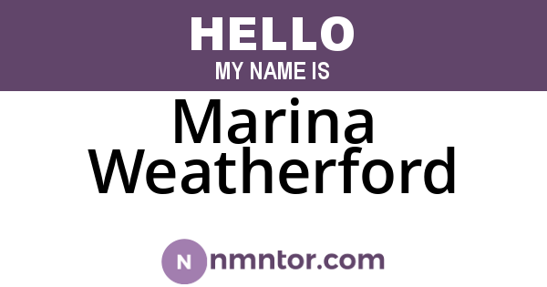 Marina Weatherford