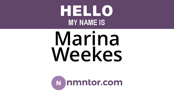 Marina Weekes