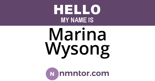 Marina Wysong