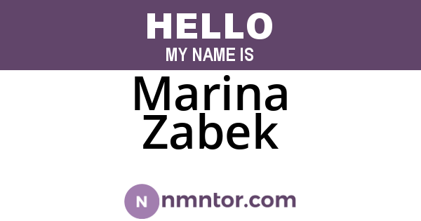 Marina Zabek