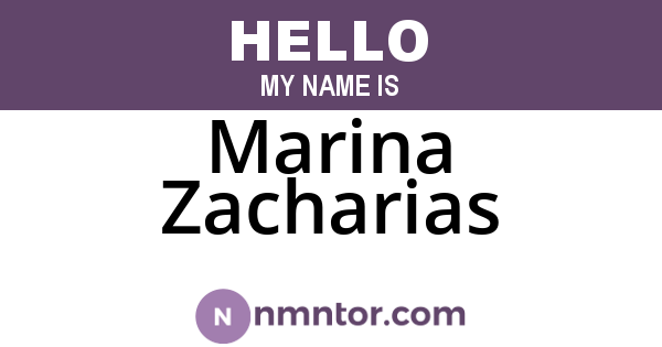 Marina Zacharias