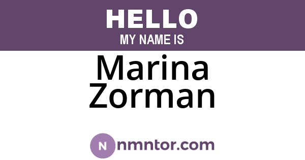 Marina Zorman