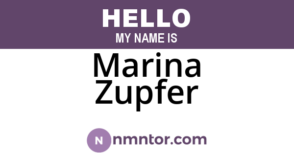 Marina Zupfer