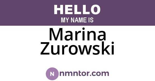Marina Zurowski