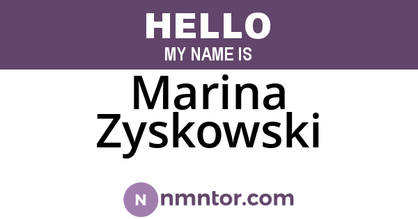 Marina Zyskowski