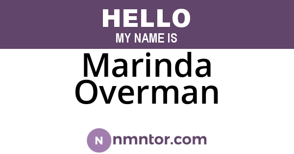 Marinda Overman