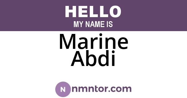 Marine Abdi