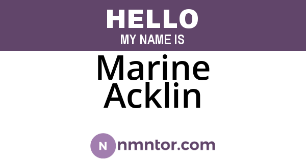Marine Acklin