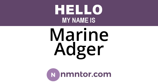 Marine Adger